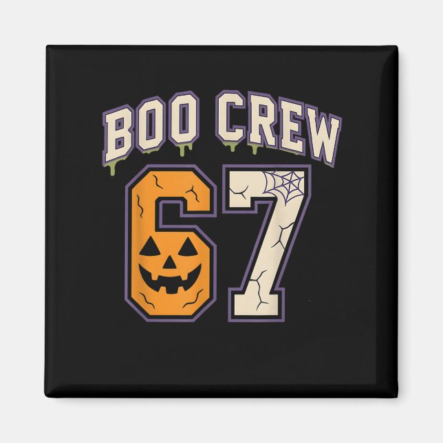 Imán 67 Halloween Boo Crew Srts Jersey Brainrot Meme Si (Frente)