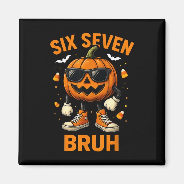 Imán 67 Halloween Divertido Seis Siete Meme Brainrot Ca (Frente)