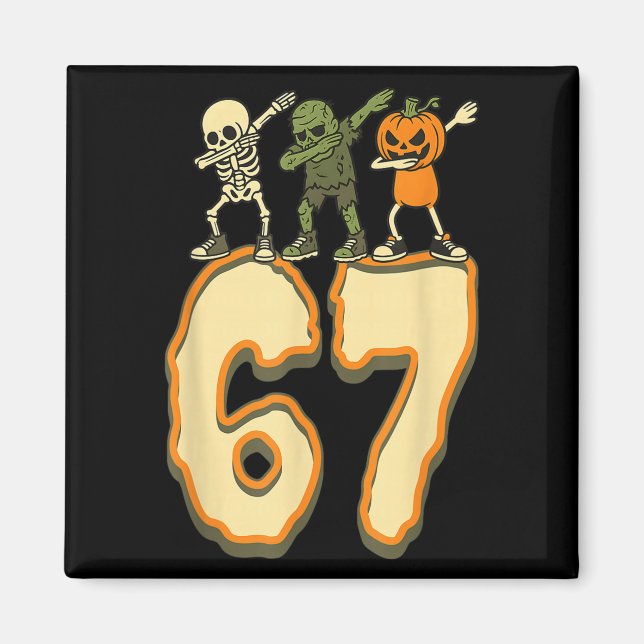 Imán 67 Halloween Meme 6 7 Números Seis Siete Niños Div (Frente)