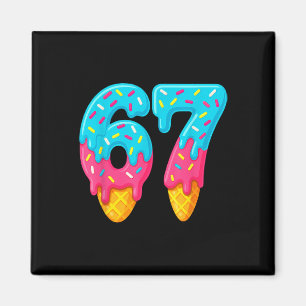 Imán 67 Helado Goteo Meme Divertido Seis Siete Gen Alph