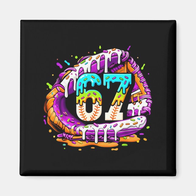 Imán 67 Ice Cream Drip Funny Six Seven Player 67th Birt (Frente)