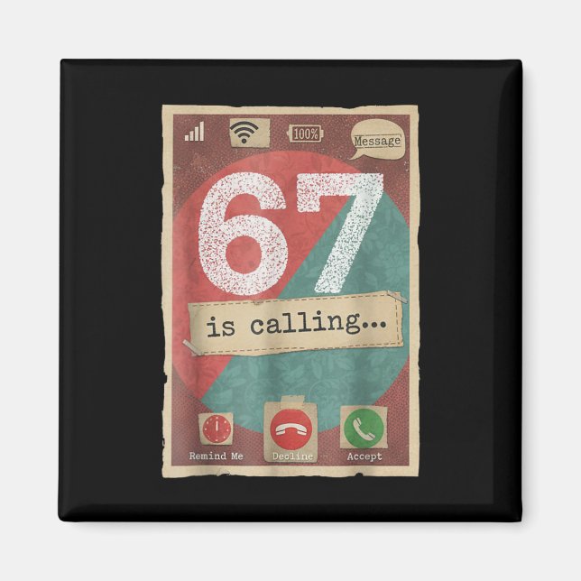 Imán 67 Is Calling Funny Gen Z Slang Meme Phone Screen  (Frente)