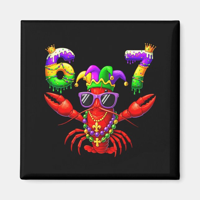 Imán 67 Mardi Gras Crawfish Beads Six Seven Carnival Bo (Frente)