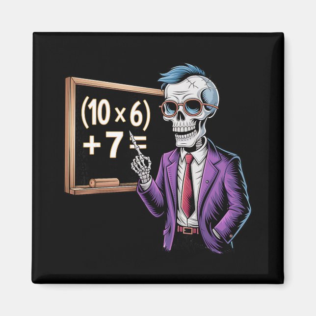 Imán 67 Math Teacher Meme Brainrot Six Seven Halloween  (Frente)