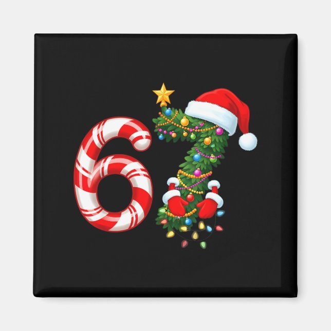 Imán 67 Meme Christmas Six Seven Xmas Men Women Boys Gi (Frente)
