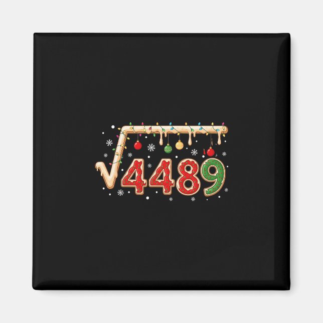 Imán 67 Meme Christmas Square Root 4489 Six Seven Math  (Frente)