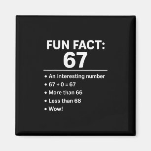 Imán 67 Meme Dato Divertido - Seis Siete Gen Alfa Z Hum