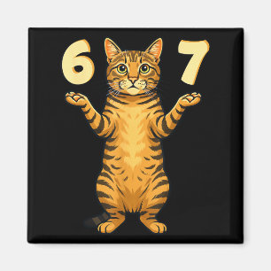 Imán 67 Meme de Gato Divertido Slang de Gen Alfa Humor