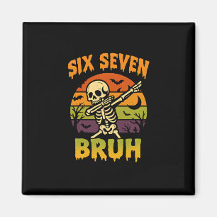 Imán 67 Meme de Halloween 6 7 Esqueleto Seis Siete Núme