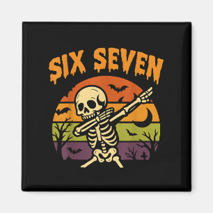 Imán 67 Meme de Halloween 6 7 Esqueleto Seis Siete Núme