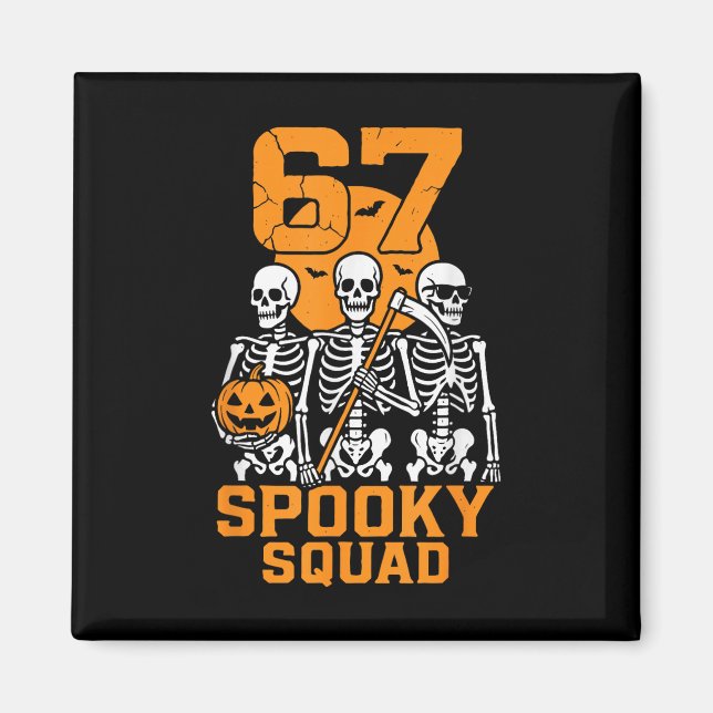 Imán 67 Meme de Halloween 6 7 Números Seis Sete Criança (Frente)