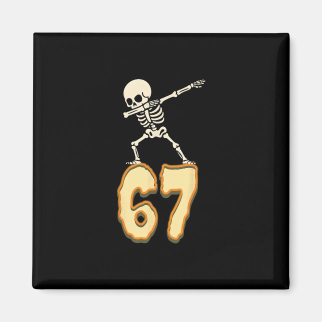 Imán 67 Meme de Halloween 6 7 Números Seis Siete Divert (Frente)