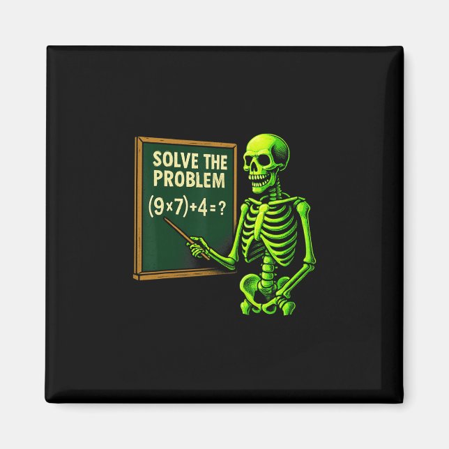 Imán 67 Meme de Halloween de Matemáticas de Esqueleto p (Frente)