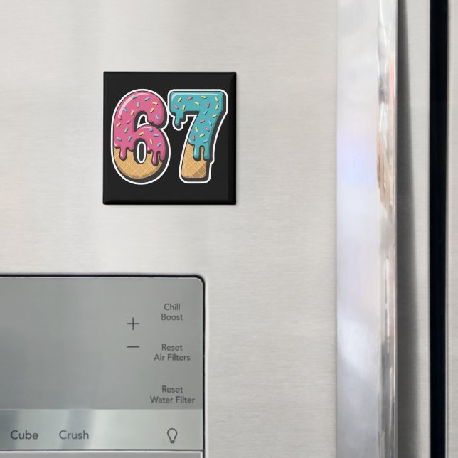 Imán 67 Meme de helado divertido Six Seven Gen Alpha  (In situ (nevera))