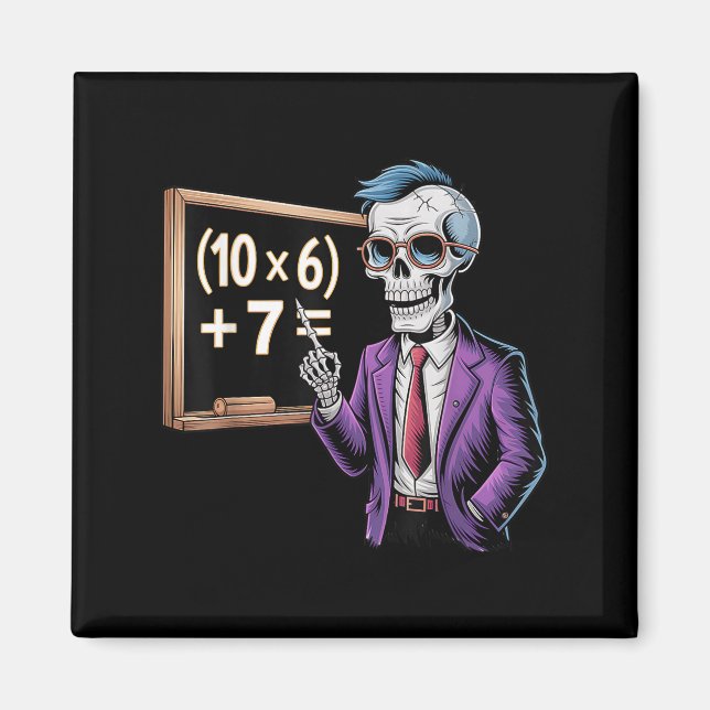 Imán 67 Meme de profesor de matemáticas Brainrot Seis S (Frente)