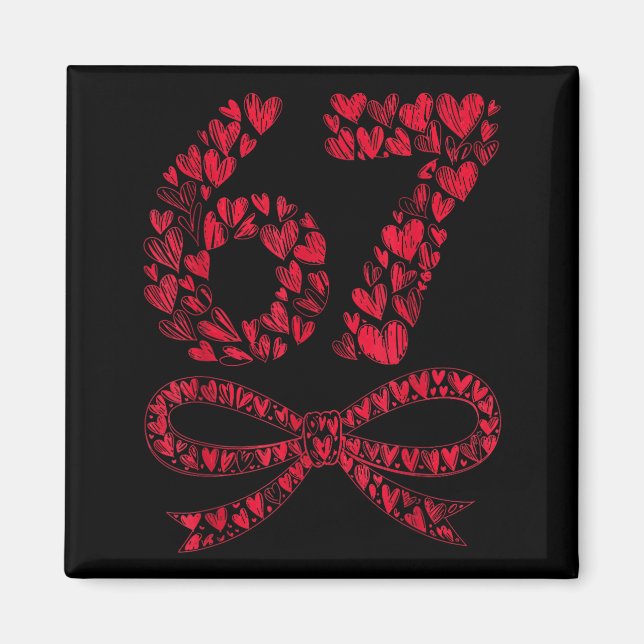 Imán 67 meme del corazón del día de San Valentín – Moda (Frente)