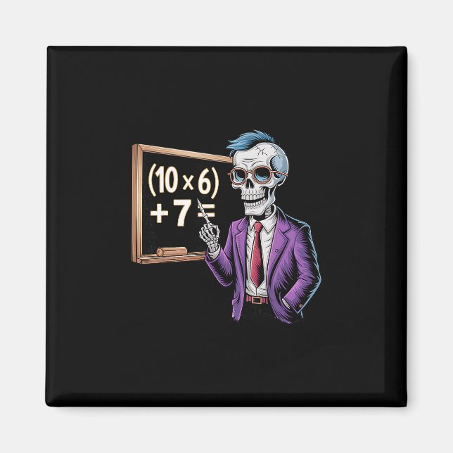 Imán 67 Meme del profesor de matemáticas Brainrot Seis  (Frente)