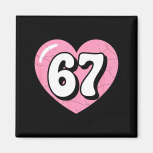 Imán 67 Meme Día de San Valentín Corazón Seis Siete 6 7