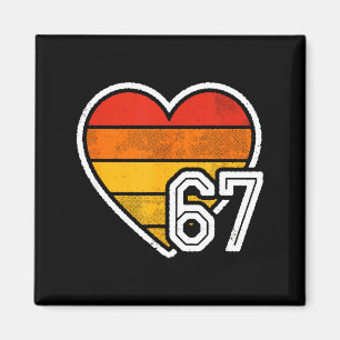 Imán 67 Meme Día de San Valentín Corazón Seis Siete 6 7