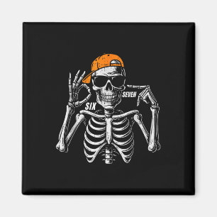Imán 67 Meme Esqueleto Divertido Halloween De Moda Seis