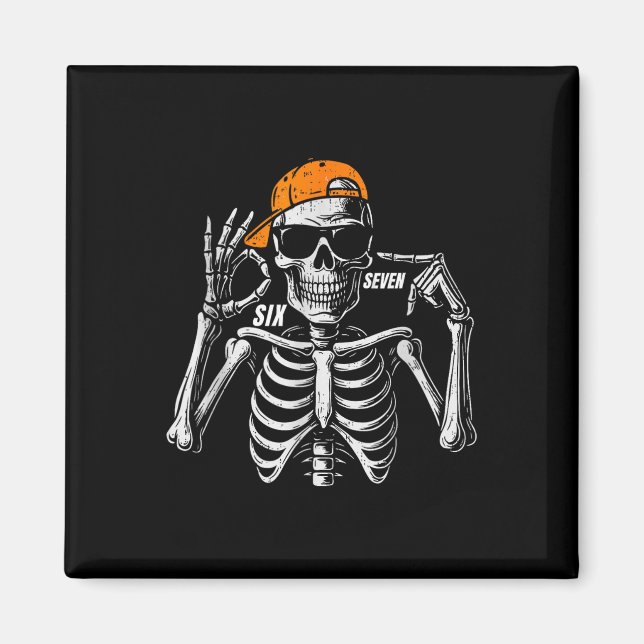 Imán 67 Meme Esqueleto Divertido Halloween De Moda Seis (Frente)