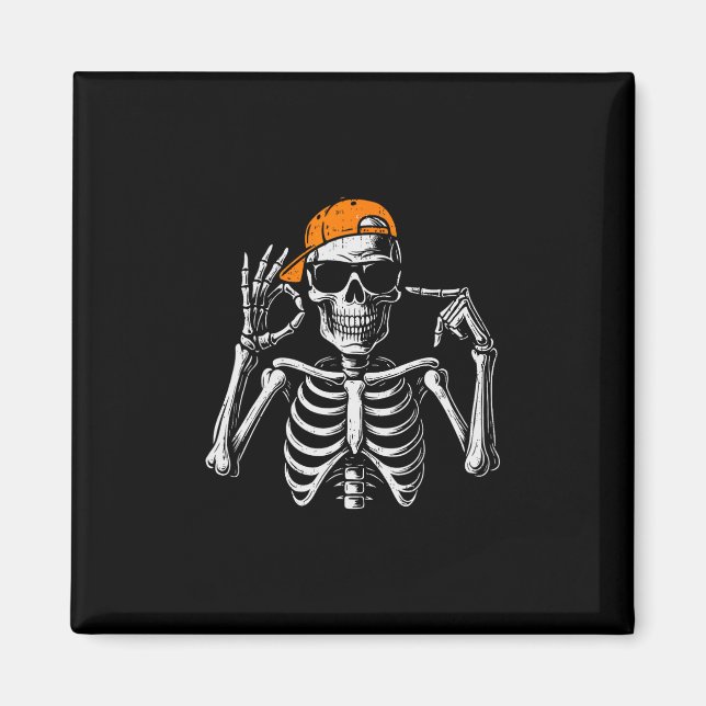 Imán 67 Meme Esqueleto Divertido Halloween De Moda Seis (Frente)