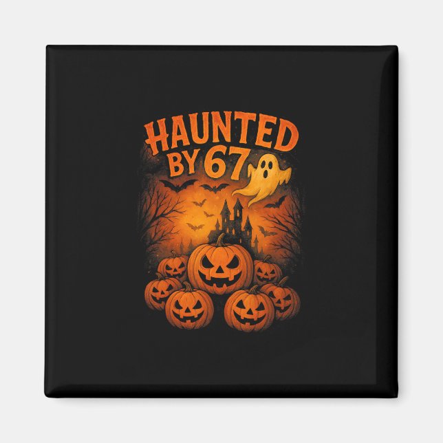Imán 67 Meme Fantasma Divertido Halloween Seis Siete Ge (Frente)