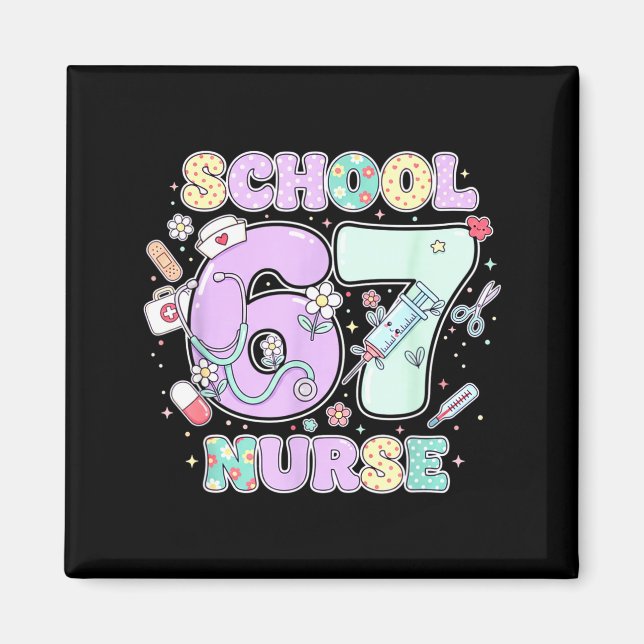 Imán 67 Meme Funny School Nurse Six Seven Meme Boys Gir (Frente)