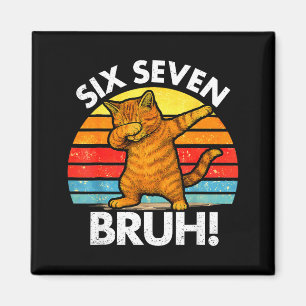 Imán 67 Meme Gato Dabbing Seis Siete 6 7