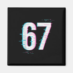 Imán 67 Meme Glitch-core 67 Señal Digital Todavía Carga