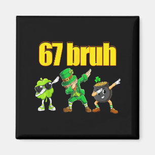 Imán 67 meme haciendo dab con duende trébol de oro olla