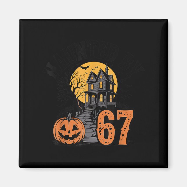 Imán 67 Meme Halloween Embrujado Soky - Six Seven Gen A (Frente)