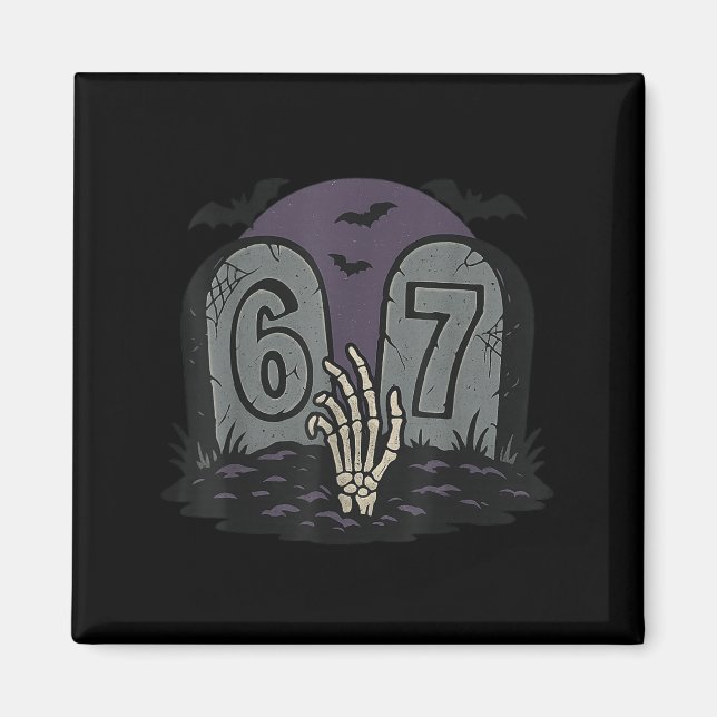Imán 67 Meme Halloween Esqueleto Soky - Six Seven Gen A (Frente)