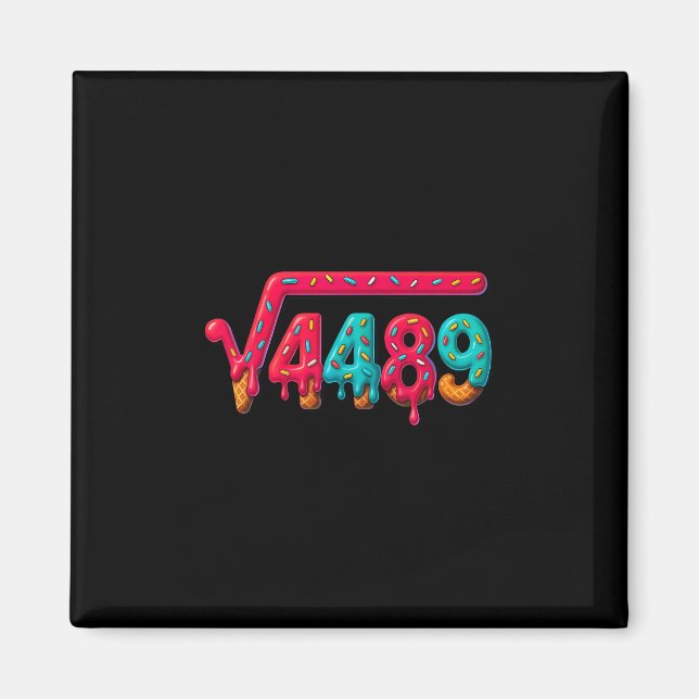 Imán 67 Meme Ice Cream Drip Square Root 4489 Gen Alpha  (Frente)