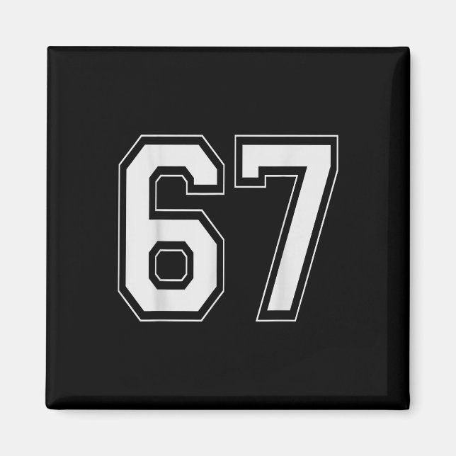 Imán 67 Meme Número Seis Siete jerga de la Gen Alfa 6 7 (Frente)
