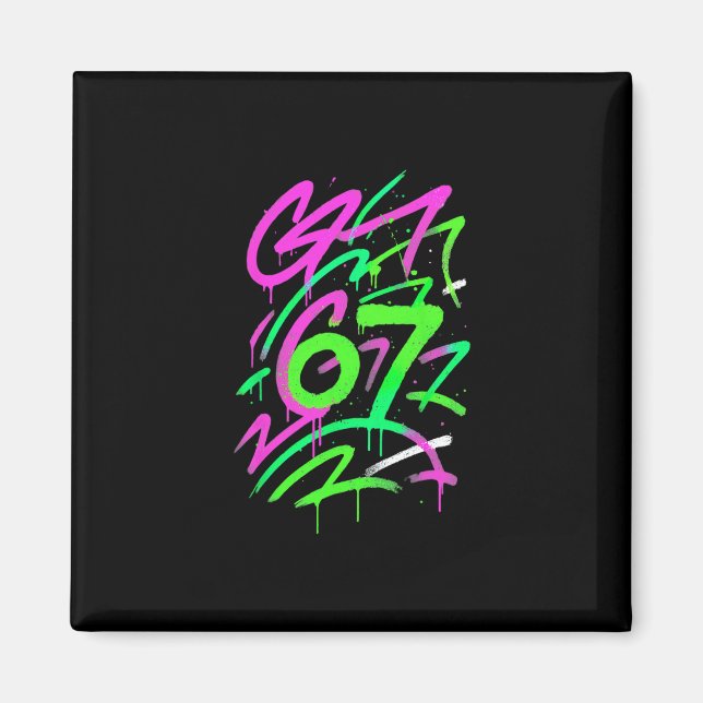 Imán 67 Meme Oculto Tendencia Gen Z Alpha Seis Siete 6  (Frente)