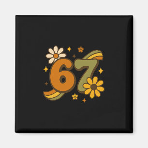 Imán 67 Meme Otoño Groovy Retro 70s Seis Siete Boho