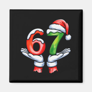 Imán 67 Meme Papá Noel Mano Divertido Seis Siete Navida