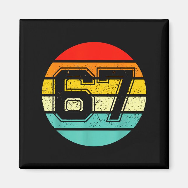 Imán 67 Meme Seis Siete 6 7 Meme Número Divertido Vinta (Frente)