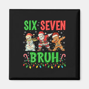 Imán 67 Meme Seis Siete Bruh Dabbing Santa 6 7 Divertid