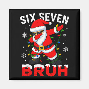 Imán 67 Meme Seis Siete Bruh Dabbing Santa Gracioso Chr