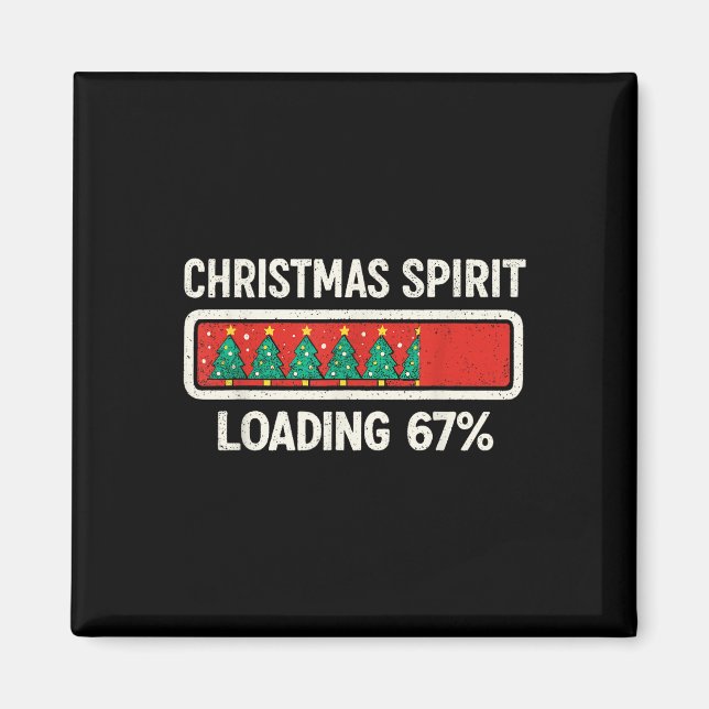 Imán 67 Meme Seis Siete Espíritu Navideño Cargando Gen  (Frente)
