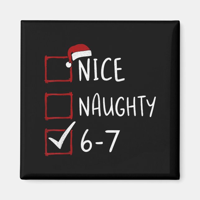 Imán 67 Meme Seis Siete Hombres Chicos Navidad 6-7 Meme (Frente)