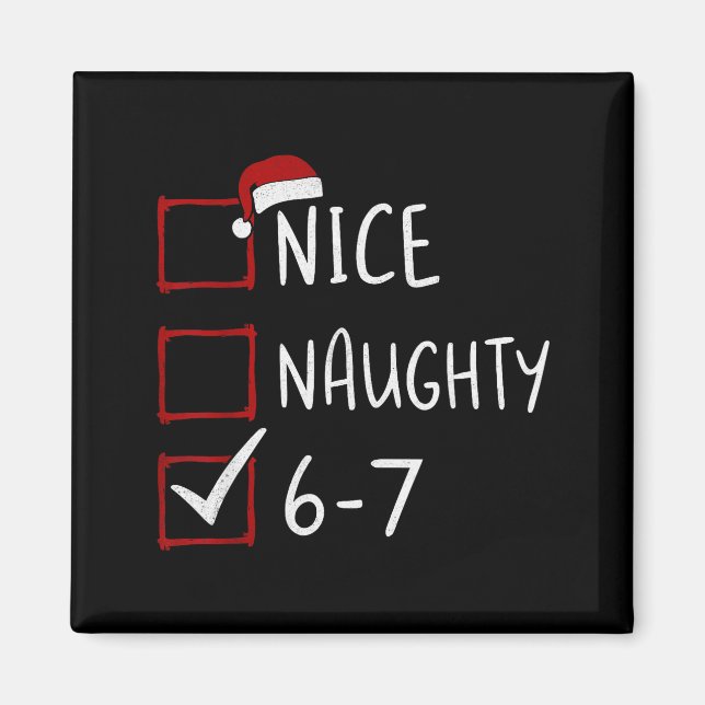 Imán 67 Meme Seis Siete Hombres Chicos Navidad 6-7 Meme (Frente)