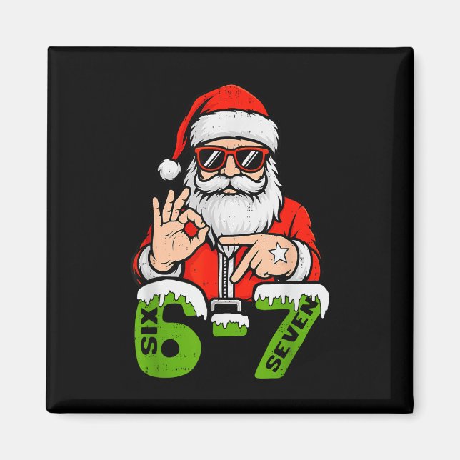 Imán 67 Meme Seis Siete Santa Divertida Navidad Gen Z A (Frente)