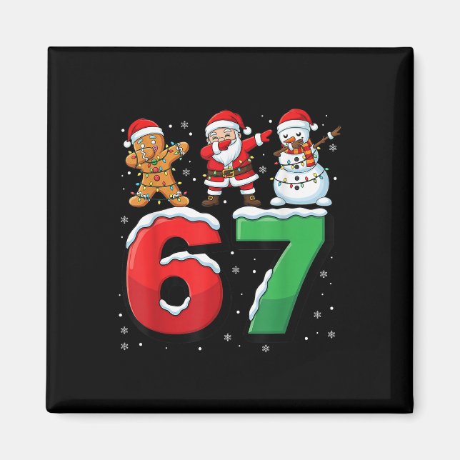 Imán 67 Meme Seis Siete Santa haciendo Dabbing 6 7 Navi (Frente)
