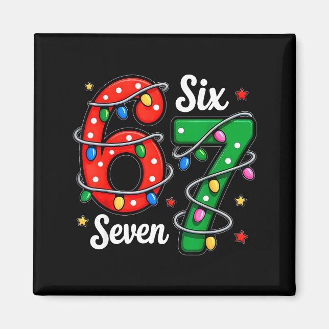 Imán 67 Meme Six Seven Funny Christmas Pajamas Boys Gir (Frente)