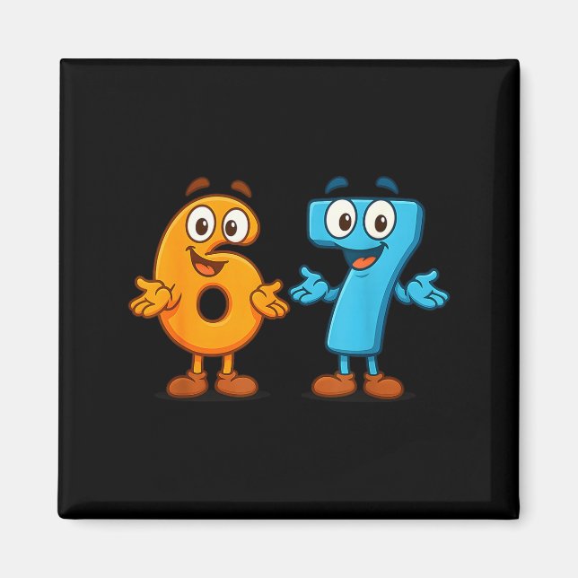 Imán 67 Meme Six Seven Kids Number Blocks Math Teacher  (Frente)