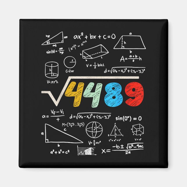 Imán 67 Meme Square Root 4489 Do The Math Funny Birthda (Frente)