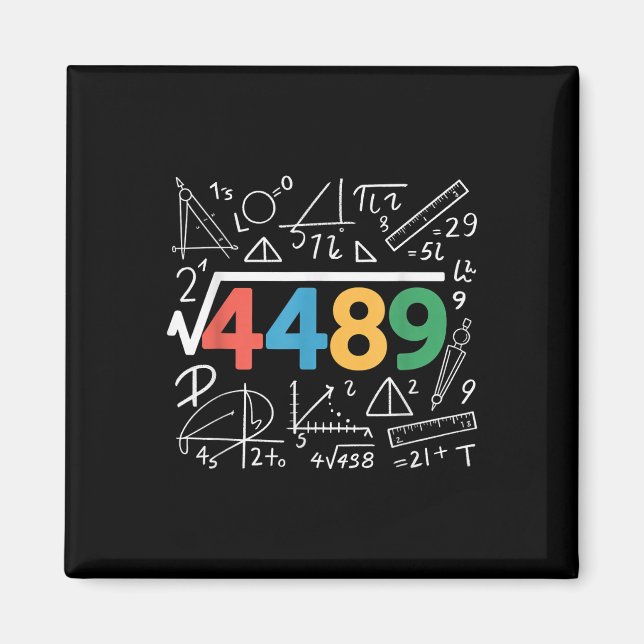 Imán 67 Meme Square Root 4489 Slang Six Seven Math Teac (Frente)